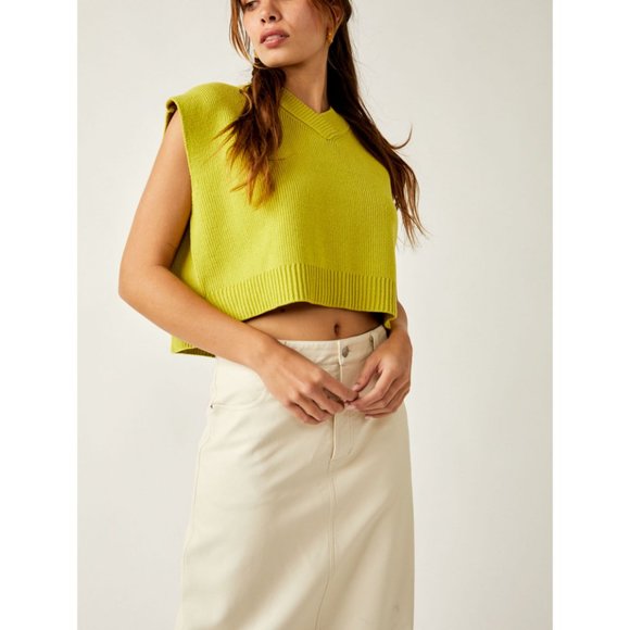 Free People Jackets & Blazers - FREE PEOPLE Easy Street Vest / Acid Lime